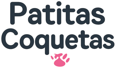 logotipo de patitas coquetas, empresa de ropa artesanal para perros y gatos. Con una huellita. 