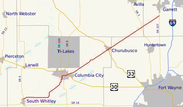 in-205 road route SR 205 dans l'état de l'indiana aux état unis