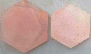 carrelage octogonal rouge et rose