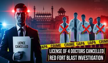 Red Fort Blast Investigation 4 Doctors के Licence Cancel