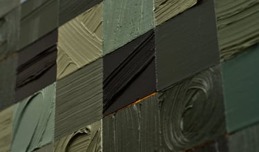 Donker Fragment uit schilderij Zwart Vierkantje van schilder Henk Tieten