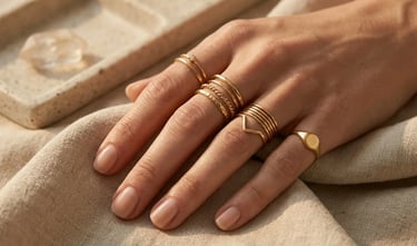 Elegant gold knuckle rings with luxury stacked finger jewelry fashion style
