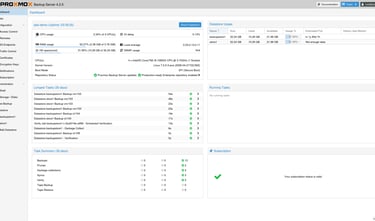 Interface web de gerenciamento do Proxmox Backup Server (PBS)