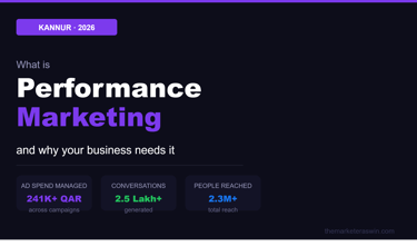 Blog cover about performance marketing by best digital marketing strategist in Kannur, Aswin — 2026 