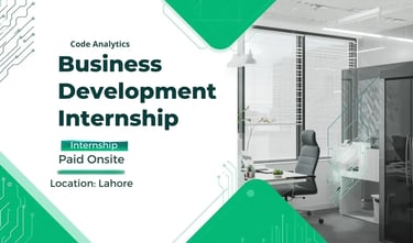 Business Development Internship in Lahore Code Analytics Paid Opportunity