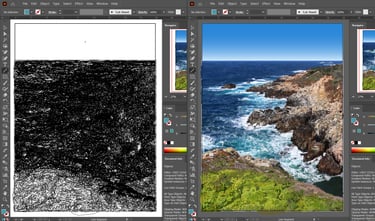 BIG SUR – Scenic California Coast Big Sur Art (vector hyperrealism) Illustrator linework