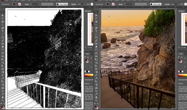 STAIRWAY TO HEAVEN - Laguna Beach Sunset Art (vector hyperrealism wip)