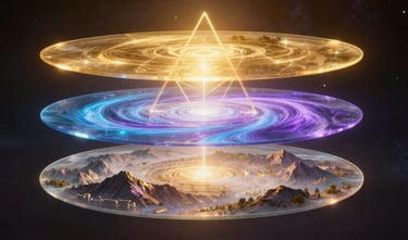 Three planes of existence showing mental plane where subconscious patterns create physical reality