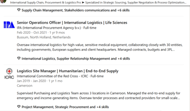 LinkedIn profile sample