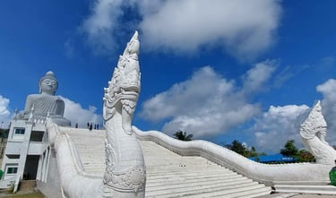 Thailand phuket big buddha staircase serpent