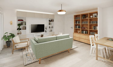 Relooking d'un salon à Rennes projet "Opaline"