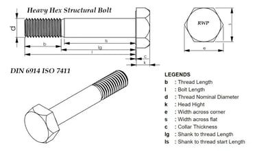 Heavy Hex Structural Bolt DIN 6914