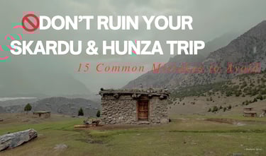 A Hut in Hunza surronded by lush green and high mountains