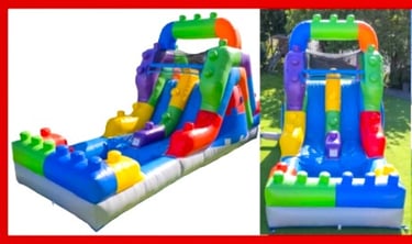 BLOCK PARTY DOUBLE SLIDE. DRY, WET WITH POOL OR BALL PIT. Bookings 832-216-8423