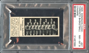 1925 Dominion Chocolates Athletic Stars #27 Toronton Basketball Champs Card
