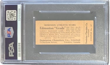 Edmonton Grads Women's Basketball Dominion Rare Chocolate Card