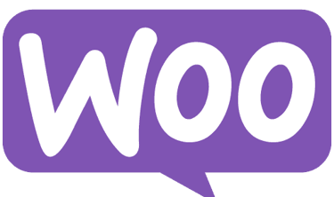 Official WooCommerce logo featuring white Woo text inside a purple speech bubble icon for e-commerce sites.