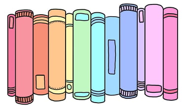 a colorful assortment of books