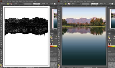 SANTA TRANQUILITY – Rancho Santa Margarita Lake Art (vector hyperrealism linework)