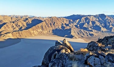 The Racetrack Valley and Cottonwood Mountains from Ubehebe Peak, Death Valley National Park, California