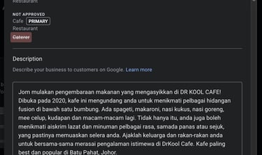 deskripsi perniagaan google business profile