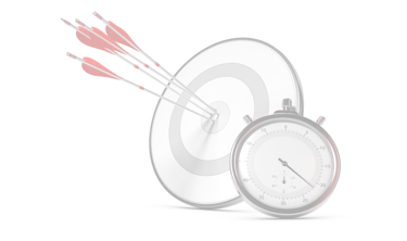 a clock with arrows and arrows in the middle