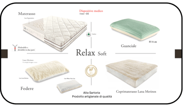 Pacchetto letto: materasso, coprimaterasso, guanciale e federe.