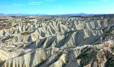 The landscape of Campos del Río and Albudeite is dominated by what are known as "badlands" or "lunar