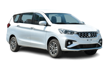 a suzuki ertiga white car with a white background