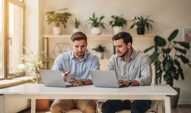 Équipe agence web ValoraWeb Fribourg travaillant sur un projet de site internet