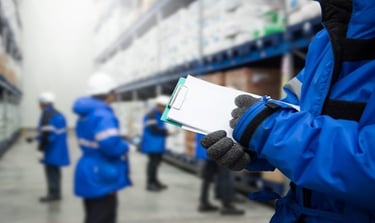 Compliance checks in a cold storage facility.