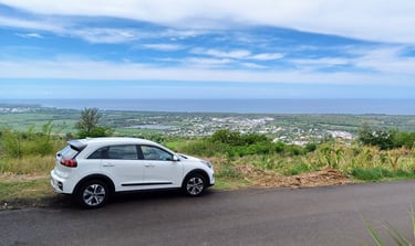 La Kia eNiro de VTC Péi à l'Etang-Salé