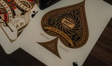 James Bond playing cards at casino party