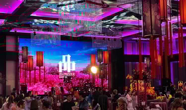 A ballroom fill with Event decoration for a Prestige Gala dinner in Kuala Lumpur Malaysia