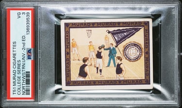 circa 1910-11 Northwestern University 2nd Edition College Basketball card Murad Cigarettes T51