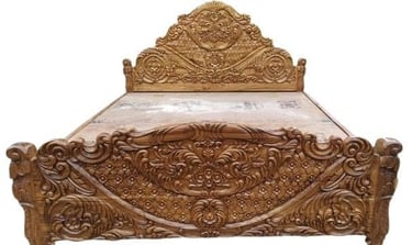 Modern Teak Wood Bed with Minimalist Design