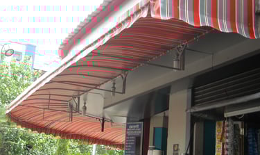 Commercial awning for shop