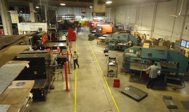 custom stainless steel cabinet production process inside workshop