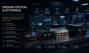 Cinematic illustration of mission-critical electronics designed for autonomous systems and demanding applications.
