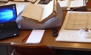 Image showing manuscript records and research materials at Glamis Castle Archives