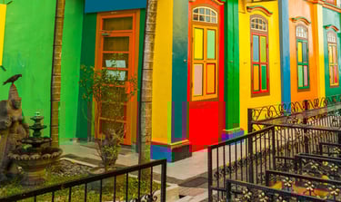 foto das casas coloridas little india singapura