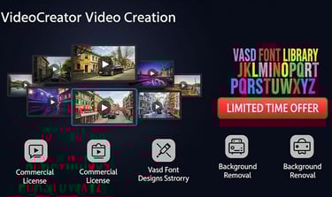 VideoCreator offer graphic: bonuses & limited-time price.
