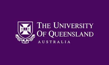 the university of queensland logo on a purple background