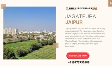 JAGATPURA JAIPUR Jagatpura is a popular area in Jaipur for buying residential plots. We have seen ma