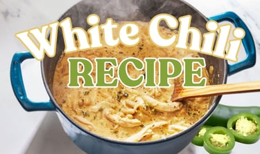 Pot of white chili