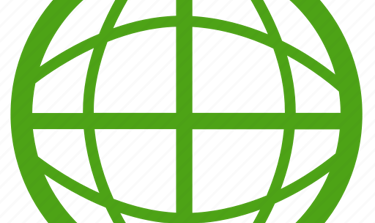 a green globe with a cross - stitched globe