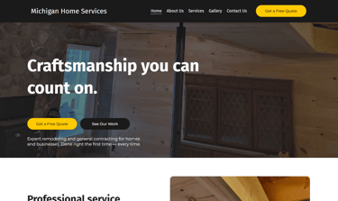 Sample contractor website design for Michigan home contractors by Tundra Co.