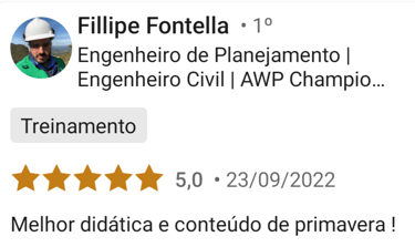 foto de uma pessoa e seu depoimento sobre o curso.