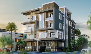 a modern apartment building with a modern design
