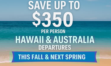 Hawaii and Australia cruise deals for teachers and educators – save up to $350 per person on select 